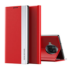 Funda de Cuero Cartera con Soporte Carcasa Q01H para Xiaomi Mi 10i 5G Rojo