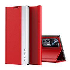 Funda de Cuero Cartera con Soporte Carcasa Q01H para Xiaomi Mi 12T 5G Rojo