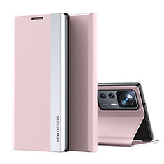 Funda de Cuero Cartera con Soporte Carcasa Q01H para Xiaomi Mi 12T Pro 5G Oro Rosa
