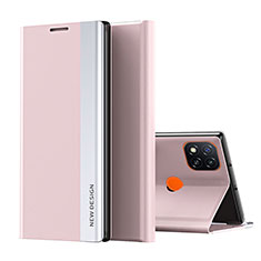 Funda de Cuero Cartera con Soporte Carcasa Q01H para Xiaomi POCO C3 Oro Rosa