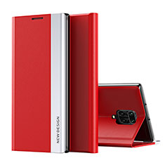 Funda de Cuero Cartera con Soporte Carcasa Q01H para Xiaomi Poco M2 Pro Rojo