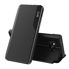 Funda de Cuero Cartera con Soporte Carcasa Q01H para Xiaomi Poco X3 NFC Negro