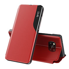 Funda de Cuero Cartera con Soporte Carcasa Q01H para Xiaomi Poco X3 NFC Rojo