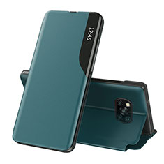 Funda de Cuero Cartera con Soporte Carcasa Q01H para Xiaomi Poco X3 Pro Verde