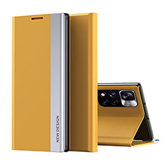 Funda de Cuero Cartera con Soporte Carcasa Q01H para Xiaomi Poco X4 NFC Amarillo