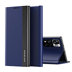 Funda de Cuero Cartera con Soporte Carcasa Q01H para Xiaomi Poco X4 NFC Azul