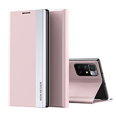 Funda de Cuero Cartera con Soporte Carcasa Q01H para Xiaomi Redmi 10 4G Oro Rosa