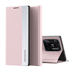 Funda de Cuero Cartera con Soporte Carcasa Q01H para Xiaomi Redmi 10 India Oro Rosa