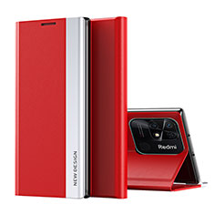 Funda de Cuero Cartera con Soporte Carcasa Q01H para Xiaomi Redmi 10 India Rojo