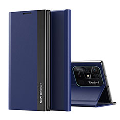Funda de Cuero Cartera con Soporte Carcasa Q01H para Xiaomi Redmi 10 Power Azul
