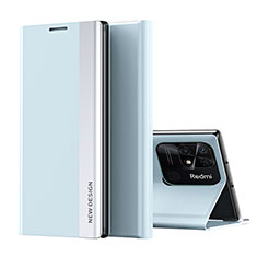 Funda de Cuero Cartera con Soporte Carcasa Q01H para Xiaomi Redmi 10 Power Azul Cielo