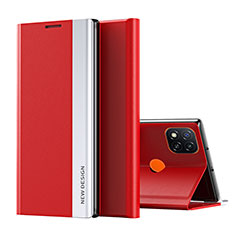 Funda de Cuero Cartera con Soporte Carcasa Q01H para Xiaomi Redmi 9 India Rojo