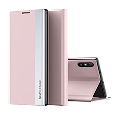 Funda de Cuero Cartera con Soporte Carcasa Q01H para Xiaomi Redmi 9A Oro Rosa