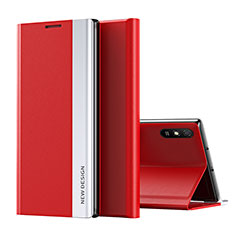 Funda de Cuero Cartera con Soporte Carcasa Q01H para Xiaomi Redmi 9A Rojo