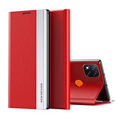 Funda de Cuero Cartera con Soporte Carcasa Q01H para Xiaomi Redmi 9C Rojo