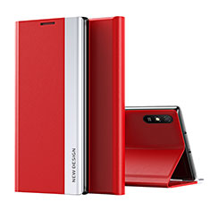 Funda de Cuero Cartera con Soporte Carcasa Q01H para Xiaomi Redmi 9i Rojo