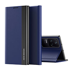 Funda de Cuero Cartera con Soporte Carcasa Q01H para Xiaomi Redmi K40S 5G Azul