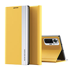 Funda de Cuero Cartera con Soporte Carcasa Q01H para Xiaomi Redmi Note 10 Pro 4G Amarillo