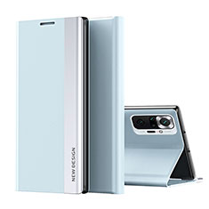 Funda de Cuero Cartera con Soporte Carcasa Q01H para Xiaomi Redmi Note 10 Pro Max Azul Cielo