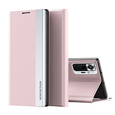 Funda de Cuero Cartera con Soporte Carcasa Q01H para Xiaomi Redmi Note 10 Pro Max Oro Rosa