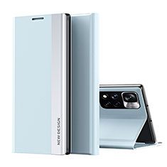 Funda de Cuero Cartera con Soporte Carcasa Q01H para Xiaomi Redmi Note 11 Pro+ Plus 5G Azul Cielo