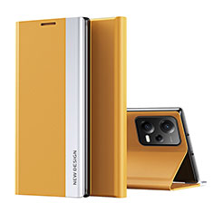 Funda de Cuero Cartera con Soporte Carcasa Q01H para Xiaomi Redmi Note 12 5G Amarillo