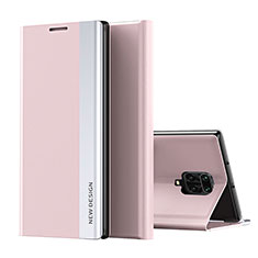 Funda de Cuero Cartera con Soporte Carcasa Q01H para Xiaomi Redmi Note 9S Oro Rosa