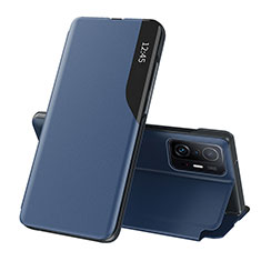 Funda de Cuero Cartera con Soporte Carcasa Q02H para Xiaomi Mi 11T 5G Azul