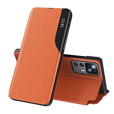 Funda de Cuero Cartera con Soporte Carcasa Q02H para Xiaomi Mi 12T 5G Naranja