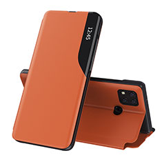 Funda de Cuero Cartera con Soporte Carcasa Q02H para Xiaomi Redmi 9C NFC Naranja