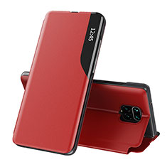 Funda de Cuero Cartera con Soporte Carcasa Q02H para Xiaomi Redmi Note 9 Pro Max Rojo