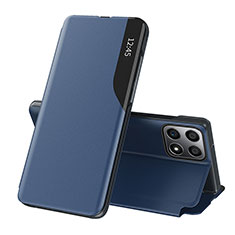 Funda de Cuero Cartera con Soporte Carcasa QH1 para Huawei Honor X6S Azul