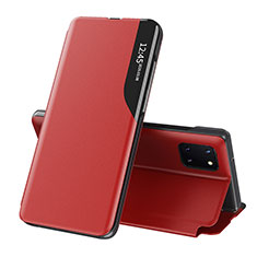 Funda de Cuero Cartera con Soporte Carcasa QH1 para Samsung Galaxy A81 Rojo