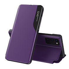 Funda de Cuero Cartera con Soporte Carcasa QH1 para Samsung Galaxy M02s Morado