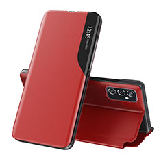 Funda de Cuero Cartera con Soporte Carcasa QH1 para Samsung Galaxy M52 5G Rojo