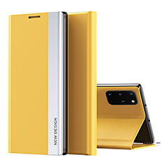 Funda de Cuero Cartera con Soporte Carcasa QH1 para Samsung Galaxy S20 Plus Amarillo