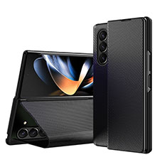 Funda de Cuero Cartera con Soporte Carcasa QH1 para Samsung Galaxy Z Fold5 5G Negro
