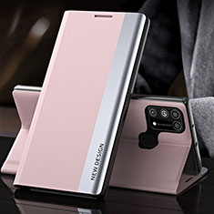 Funda de Cuero Cartera con Soporte Carcasa QH3 para Samsung Galaxy M31 Oro Rosa