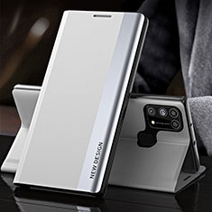 Funda de Cuero Cartera con Soporte Carcasa QH3 para Samsung Galaxy M31 Prime Edition Blanco