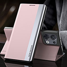 Funda de Cuero Cartera con Soporte Carcasa QH4 para Xiaomi Redmi Note 13 5G Oro Rosa