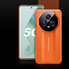 Funda de Cuero Cartera con Soporte Carcasa QK2 para Huawei Honor Magic5 5G Naranja