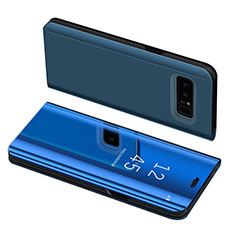 Funda de Cuero Cartera con Soporte Carcasa S01 para Samsung Galaxy Note 8 Duos N950F Azul