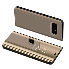 Funda de Cuero Cartera con Soporte Carcasa S01 para Samsung Galaxy Note 8 Duos N950F Oro