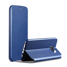 Funda de Cuero Cartera con Soporte Carcasa S01 para Samsung Galaxy S7 G930F G930FD Azul