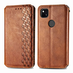 Funda de Cuero Cartera con Soporte Carcasa S01D para Google Pixel 4a Marron