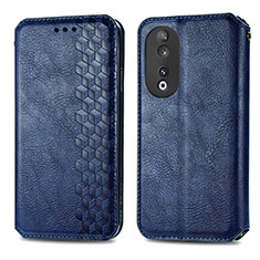 Funda de Cuero Cartera con Soporte Carcasa S01D para Huawei Honor 90 5G Azul