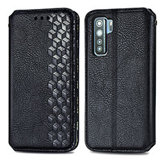 Funda de Cuero Cartera con Soporte Carcasa S01D para Huawei P40 Lite 5G Negro