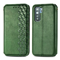 Funda de Cuero Cartera con Soporte Carcasa S01D para Huawei P40 Lite 5G Verde