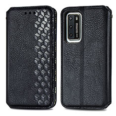 Funda de Cuero Cartera con Soporte Carcasa S01D para Huawei P40 Negro