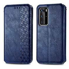 Funda de Cuero Cartera con Soporte Carcasa S01D para Huawei P40 Pro Azul